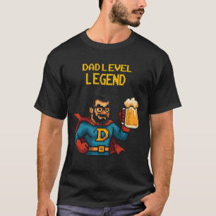 Pixel Art Superhero Dad T-shirt, Vaderdag Gift T-shirt