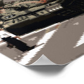 Pixel Art Tank Man (Geschiedenis in pixels) Poster (Hoek)