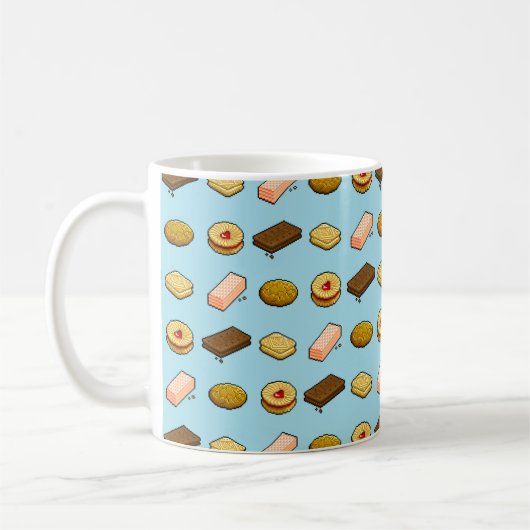 Pixel Art Tasty Biscuit Cookie Selection Patroon Koffiemok (Links)