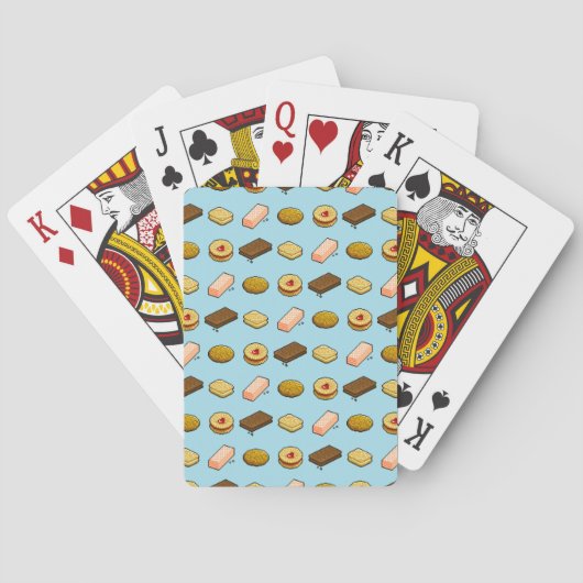 Pixel Art Tasty Biscuit Cookie Selection Patroon Speelkaarten (Achterkant)