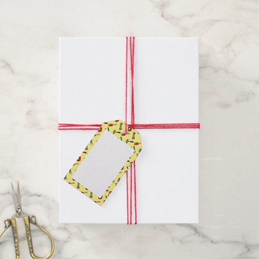 Pixel Art Tool Pattern met Hammer Vice en Pliers Cadeaulabel (Met Touw)