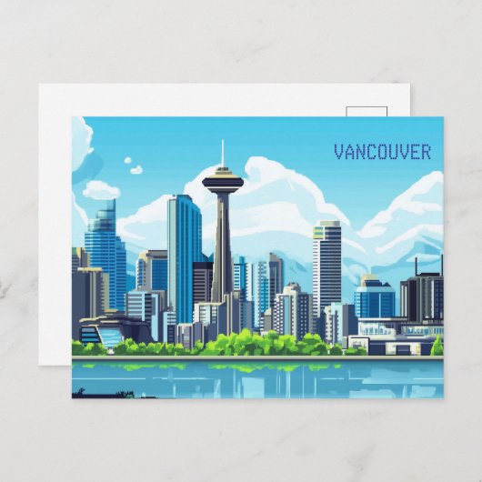 Pixel Art Vancouver Nederland Briefkaart (Voorkant / Achterkant)
