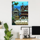 Pixel art, ville américaine | AI Art Poster (Bureau à domicile)