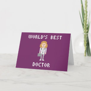 Pixel Art Vrouw Doctor Wenskaart Kaart