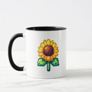 Pixel Art Zonnebloem Mok