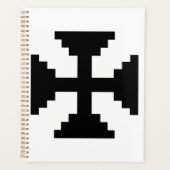 Pixel Art Zwart Kruis Symbool Planner (Voorkant)