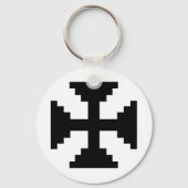 Pixel Art Zwart Kruis Symbool Sleutelhanger (Voorkant)