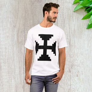 Pixel Art Zwart Kruis Symbool T-shirt