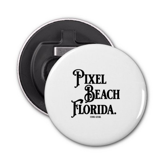 Pixel Beach Florida Button Button Flesopener (Voorkant)