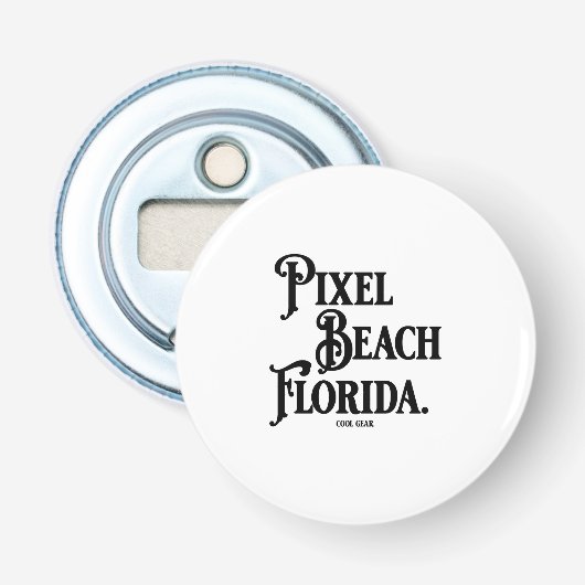 Pixel Beach Florida Knop Button Flesopener (Voorkant)