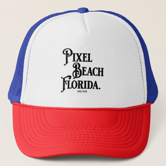 Pixel Beach Florida T-Shirt Trucker Pet (Voorkant)