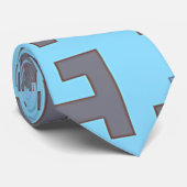 Pixel bleu + Cravate gris (Roulé)