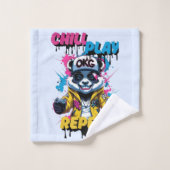 Pixel bleu rose Panda Swag (Gant de toilette)