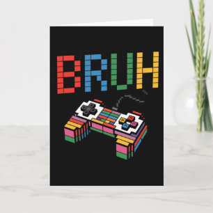 Pixel Block Gamer Controller Bruh Grappige Retro S Kaart