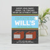 Pixel Block Gaming Birthday Invitation (Debout devant)