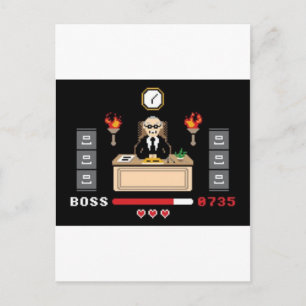 Pixel 'Boss'-ontwerp - GeekShirts Briefkaart