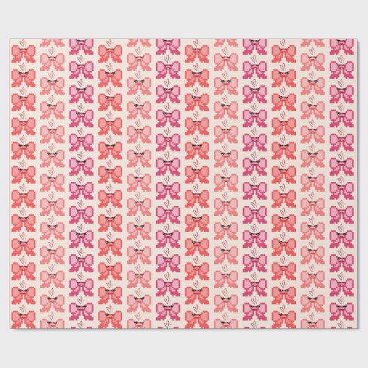 Pixel Bow In High Heels Pattern Cadeaupapier (Vlak)