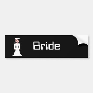Pixel Bride - Black Hair Bumpersticker