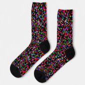 Pixel Checkered Pattern Abstract Geeky Colorful Sokken (Links)