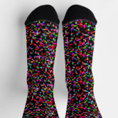 Pixel Checkered Pattern Abstract Geeky Colorful Sokken (Top)