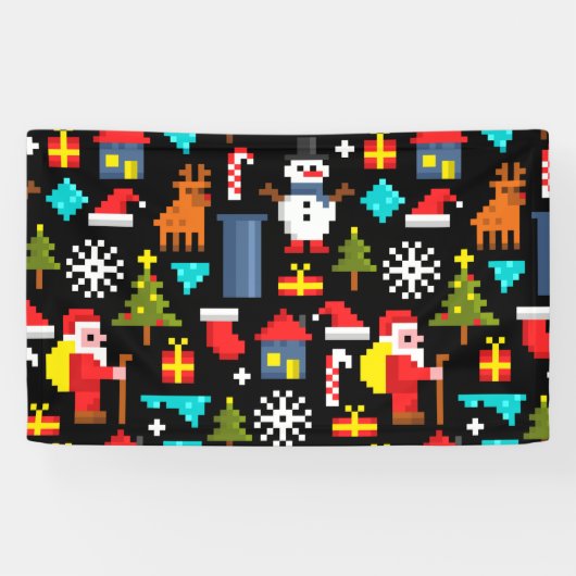 Pixel Christmas Spandoek (Horizontaal)