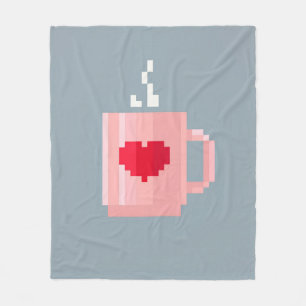 Pixel Coffee Cup Outdoor/Indoor Tapijt Fleece Deken