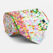 Pixel coloré Cravate rétro striée (Roulé)
