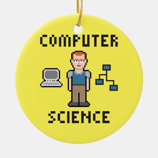 Pixel Computer Science Circle Ornament (Voorkant)