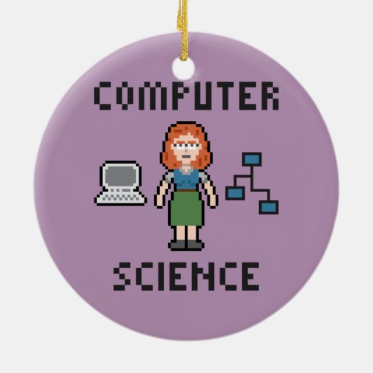 Pixel Computer Science - Vrouw - Circle Ornament (Achterkant)