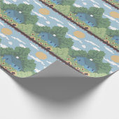 Pixel Countryside House Landscape Pattern Cadeaupapier (Hoek)