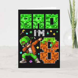 Pixel Dab Gamer Style Verjaardagscadeau voor jonge Kaart