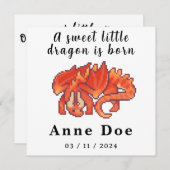 Pixel de la carte Birth Girl Cute Dragon (Devant / Derrière)