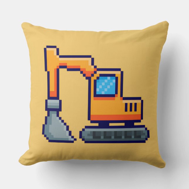 Pixel Digger vierkante accentkussen Kussen (Voorkant)