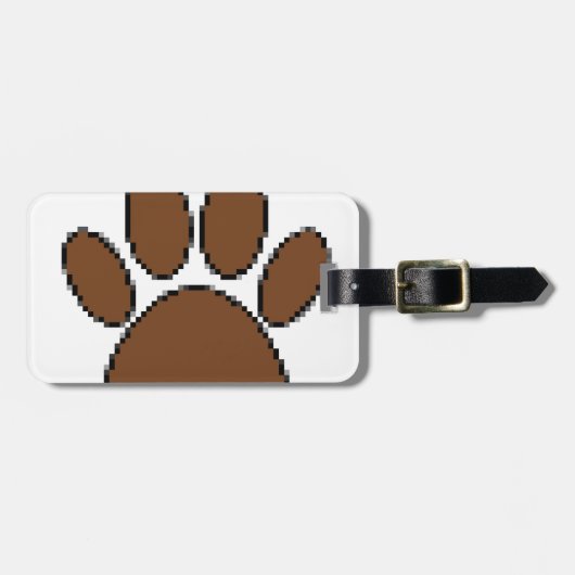 Pixel Dog Paw Print Bagagelabel (Voorkant horizontaal)