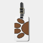 Pixel Dog Paw Print Bagagelabel (Voorkant verticaal)