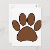 Pixel Dog Paw Print Briefkaart (Voorkant / Achterkant)