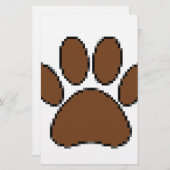Pixel Dog Paw Print Briefpapier (Voorkant / Achterkant)