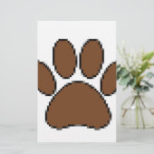 Pixel Dog Paw Print Briefpapier (Staand voorkant)