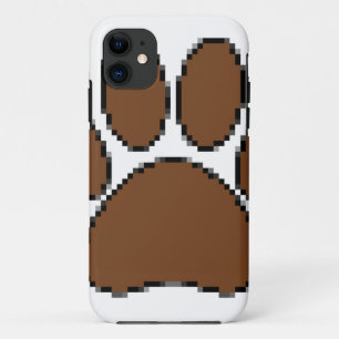 Pixel Dog Paw Print iPhone 11 Hoesje