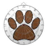 Pixel Dog Paw Print Dartbord (Voorkant)