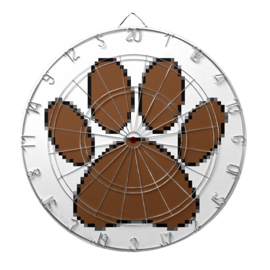 Pixel Dog Paw Print Dartbord (Voorkant)