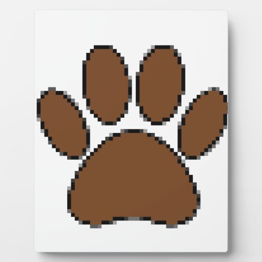 Pixel Dog Paw Print Fotoplaat (Voorkant)