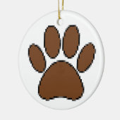 Pixel Dog Paw Print Keramisch Ornament (Links)