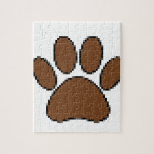 Pixel Dog Paw Print Legpuzzel
