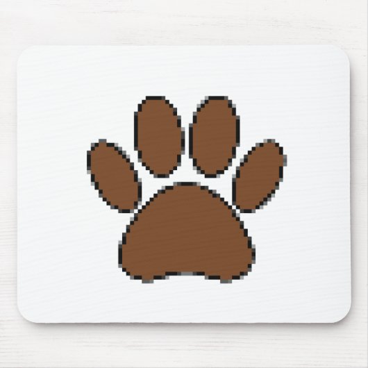 Pixel Dog Paw Print Muismat (Voorkant)