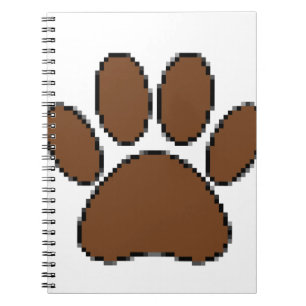 Pixel Dog Paw Print Notitieboek