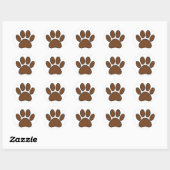 Pixel Dog Paw Print Ronde Sticker (Vel)