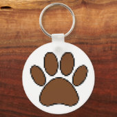 Pixel Dog Paw Print Sleutelhanger (Voorkant)