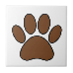 Pixel Dog Paw Print Tegeltje