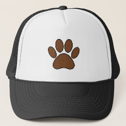 Pixel Dog Paw Print Trucker Pet (Voorkant)